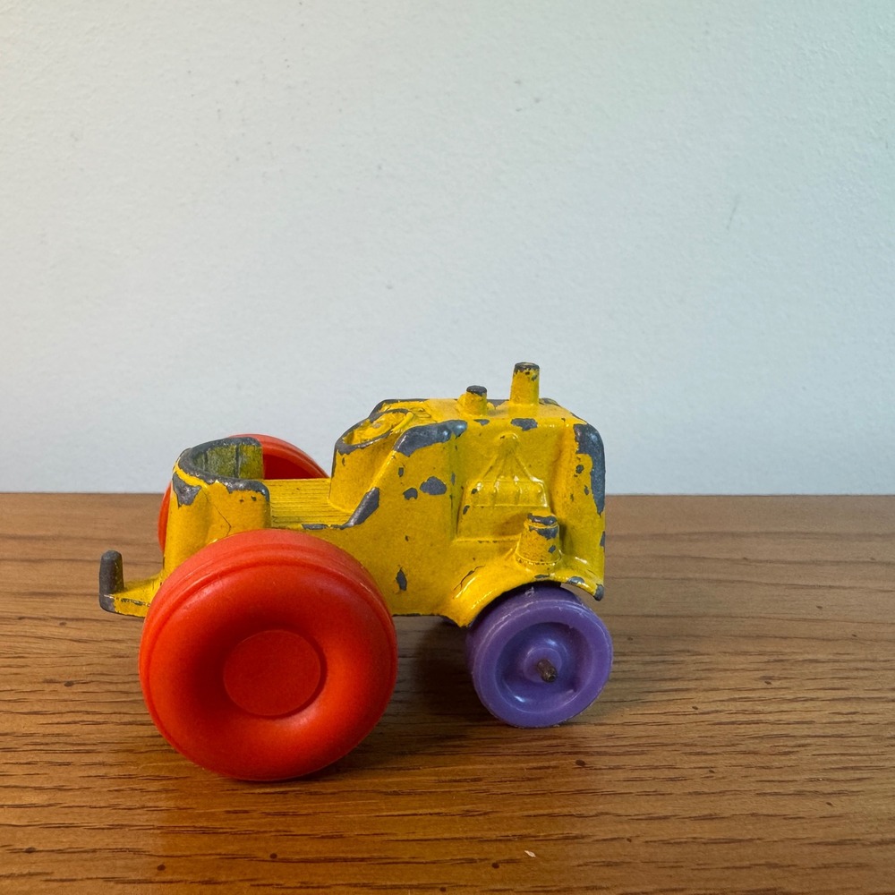 Vintage TootsieToy Tractor‎ 1967 Diecast Toy Vehicle Car Yellow Purple Orange